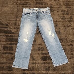 Whetherly Brandon Higg Rise Distressed Ankle Straight Leg Jeans